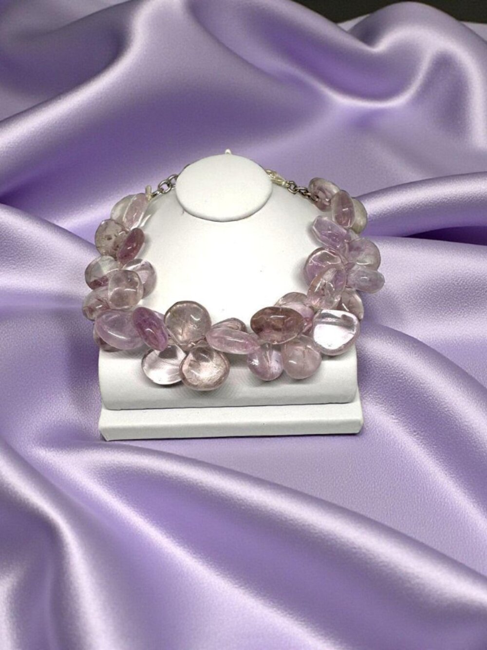 "PRICE DROP" 107.00 Carats Earth Mined Purple Amethyst Beads Hand Made Bracelet